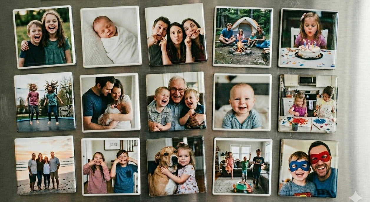 Family Orchard 15 - Fifteen custom photo magnets family memories collage