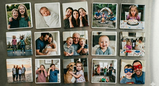 Family Orchard 15 - Fifteen custom photo magnets family memories collage